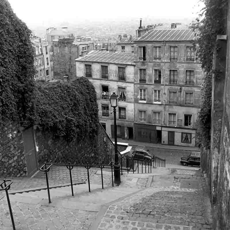 The stairs of the Rue Foyatier, Paris 1955
