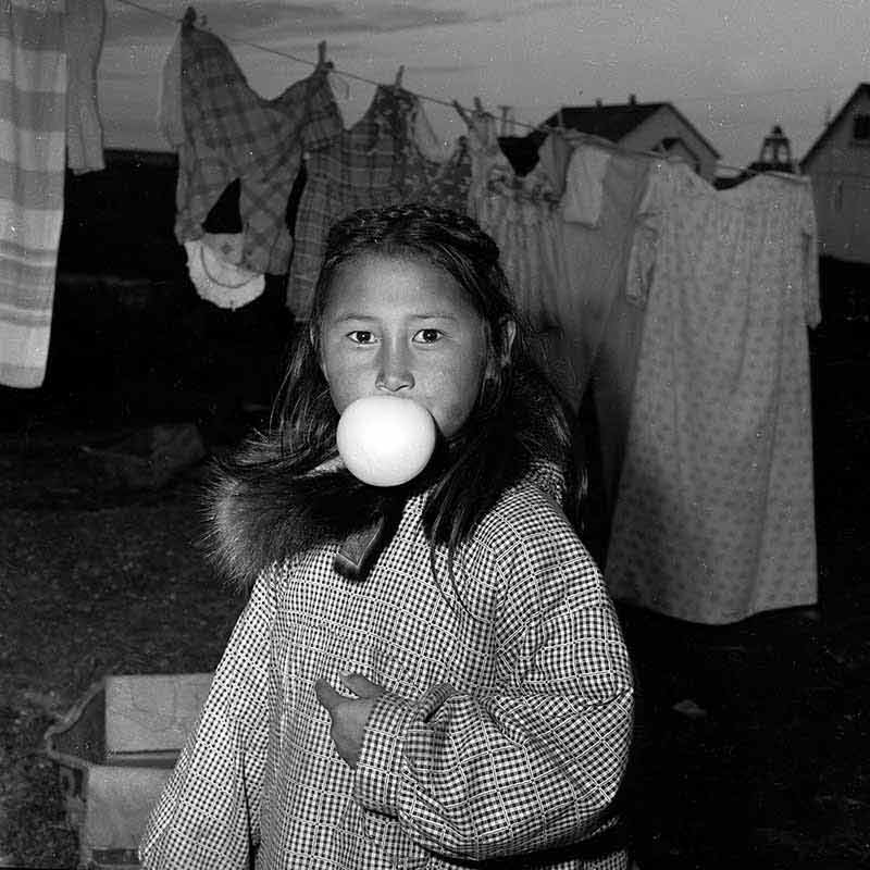 Inuit girl with Bubble Gum