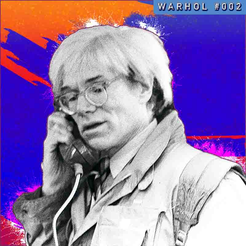 Andy Warhol in a public phone booth