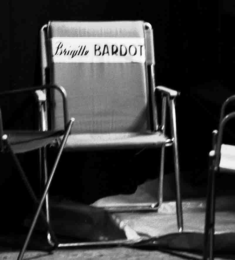 French film icon Brigitte Bardot's Chair on Film Set