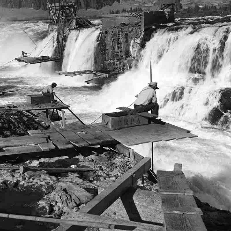 Native American Fishermen at Celilo Falls