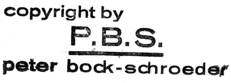 German Photo Journalist Peter Bock-Schroeder's copyright stamp