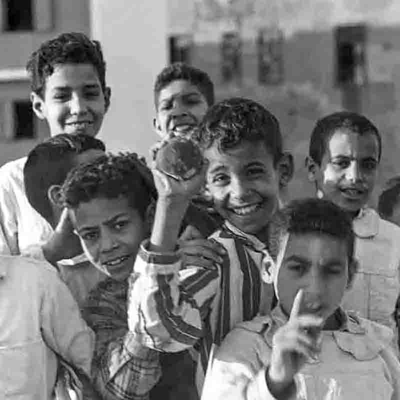 Egyptian children and teenagers playing war, Suez Crisis 1956