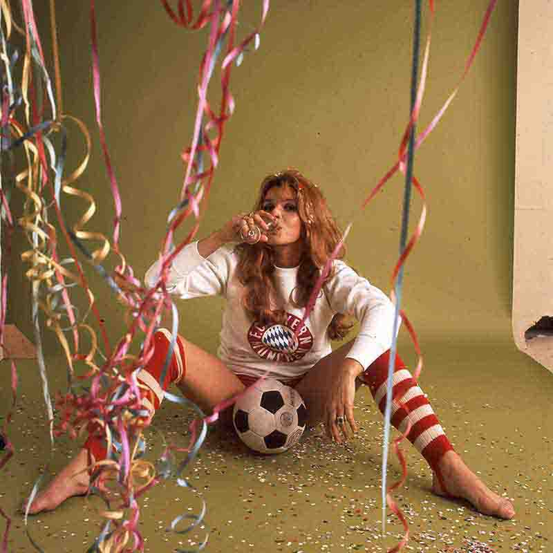 Actress Senta Berger with football