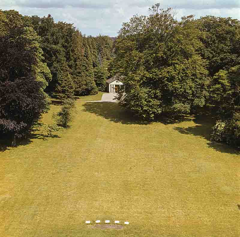 5 little tombstones for Kaiser Wilhelm II's beloved dachshunds on the lawn next to House Doorn