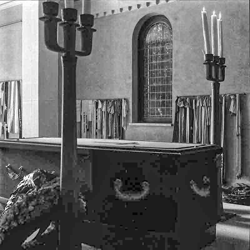 The coffin of the last German Emperor in the mausoleum in Doorn