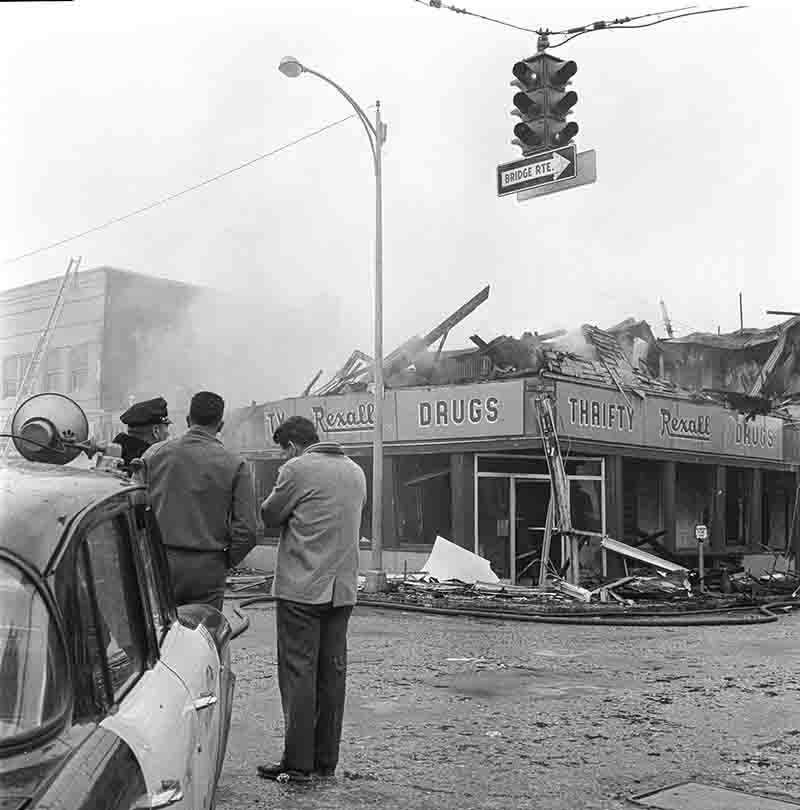 The Pioneer Hotel on First Avenue, Fairbanks Alaska, destroyed by fire